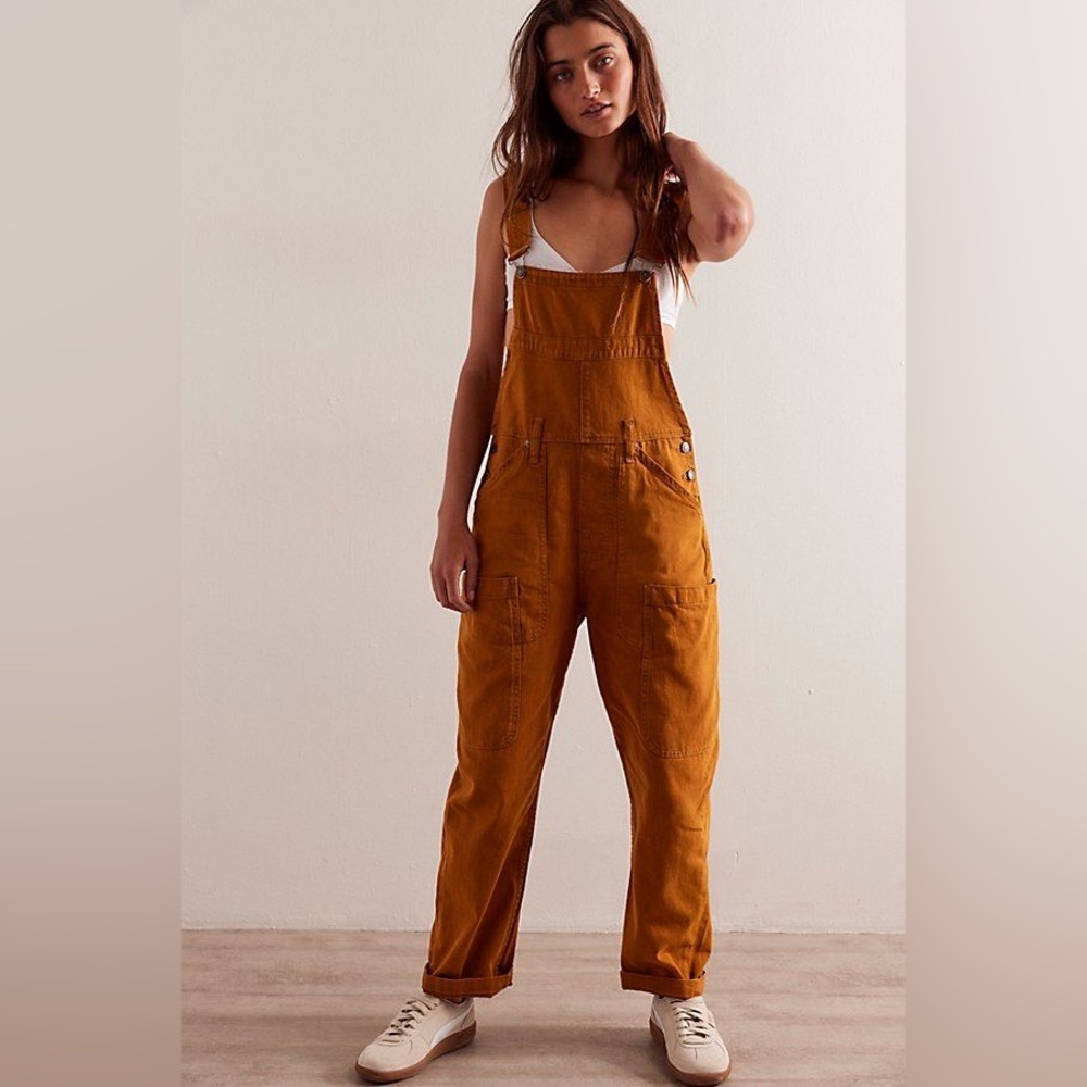 NWOT Free People We the Free Way Back Overalls